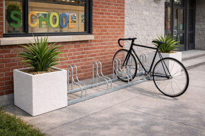 Stojak Rowerowy Mars z Donicami na 5 Stanowisk 