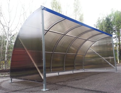 Wiata RowerowaMuszla  Poliweglan 10 mm 5x2x2m.