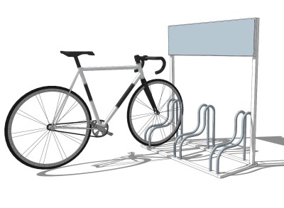 STOJAK ROWEROWY NEPTUN Z FUNKCJĄ REKLAMY 3 Stanowiska