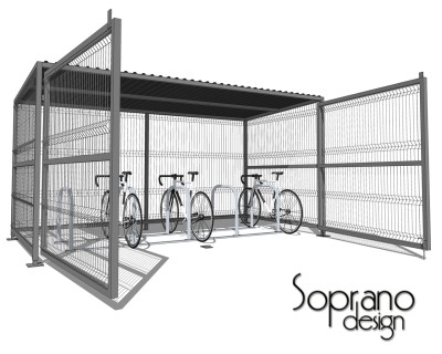 Wiata Rowerowa Zamykana 4x2,1x2,2m Ocynk 