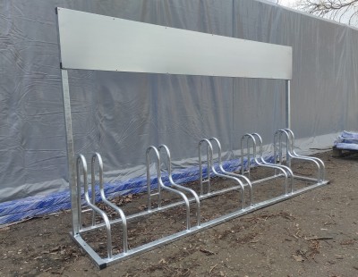 STOJAK ROWEROWY NEPTUN Z FUNKCJĄ REKLAMY 5 Stanowisk