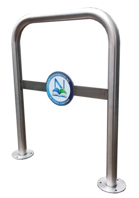 Stojak rowerowy Uran z miejscem na reklamę 