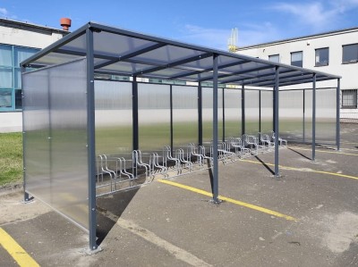 Wiata Rowerowa Zeus 10,05 x 2,05 m Ocynk + Lakier   